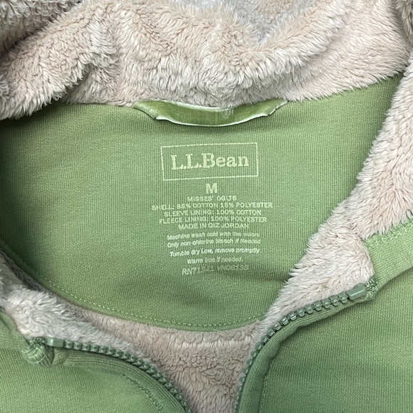 L.L. Bean Green Fleece-Lined Jacket Hoodie size medium - Picture 3 of 3